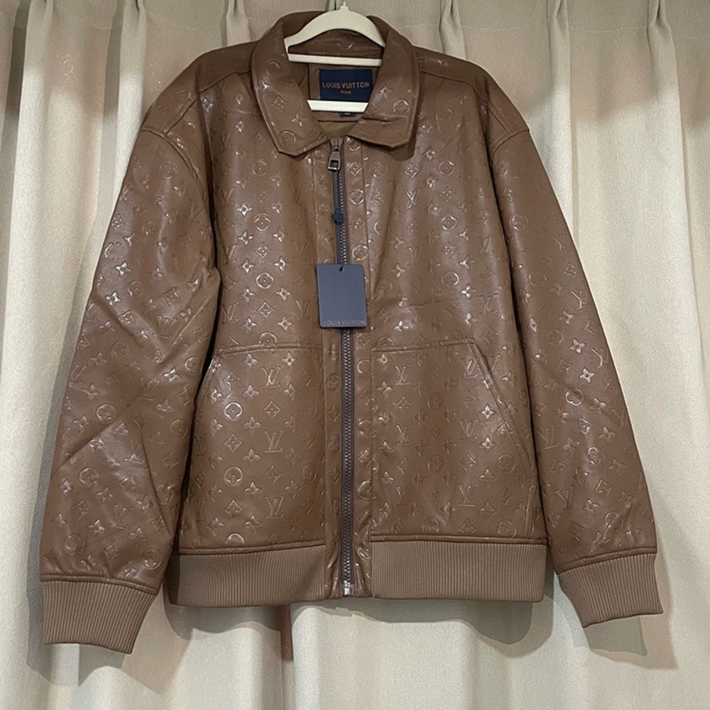 Louis Vuitton Brown Lapel Leather Jacket